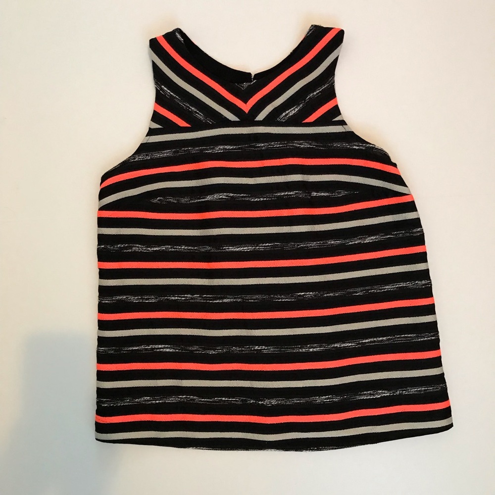 Anthropologie striped tank top with semi-open back